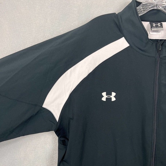 NWT Under Armour Jacket Mens XXL Black N White Colorblock  Full Zip Long Sleeve - Picture 4 of 12